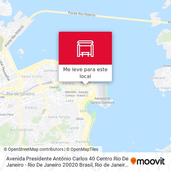 Avenida Presidente Antônio Carlos 40 Centro Rio De Janeiro - Rio De Janeiro 20020 Brasil mapa