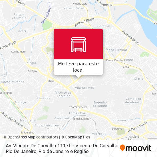 Av. Vicente De Carvalho 1117b - Vicente De Carvalho Rio De Janeiro mapa
