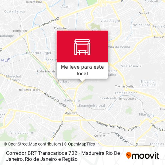 Corredor BRT Transcarioca 702 - Madureira Rio De Janeiro mapa