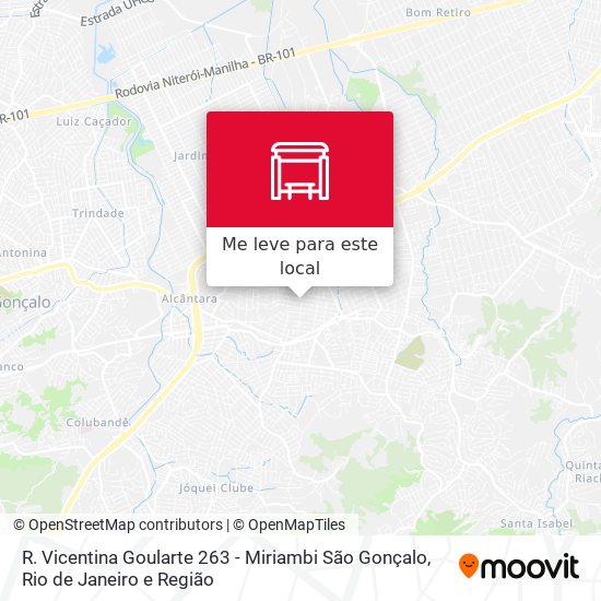R. Vicentina Goularte 263 - Miriambi São Gonçalo mapa