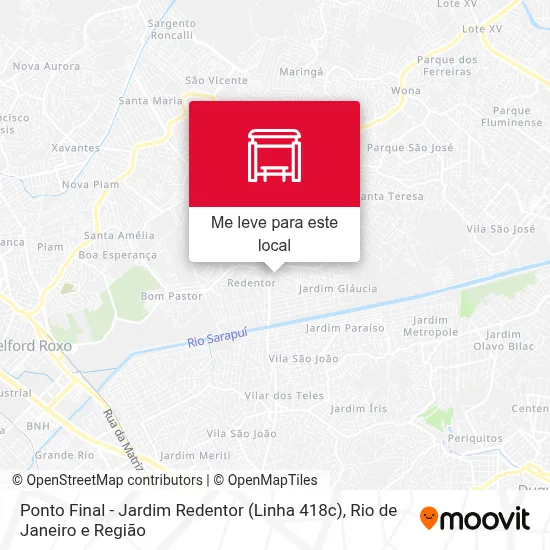 Ponto Final - Jardim Redentor (Linha 418c) mapa