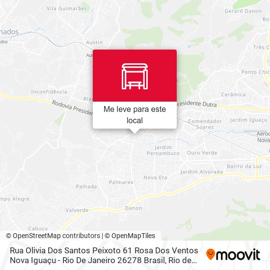 Rua Olivia Dos Santos Peixoto 61 Rosa Dos Ventos Nova Iguaçu - Rio De Janeiro 26278 Brasil mapa