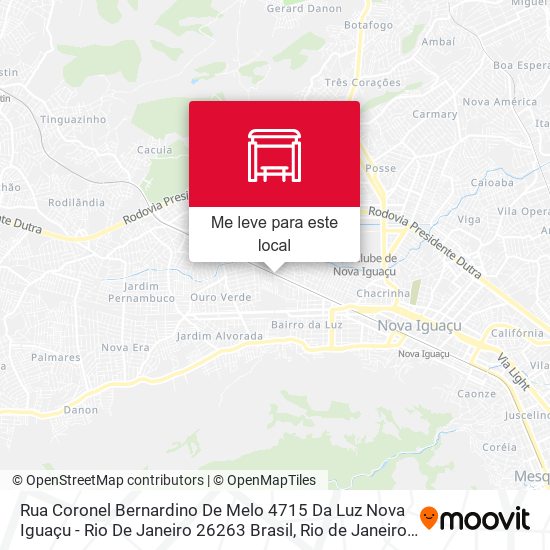 Rua Coronel Bernardino De Melo 4715 Da Luz Nova Iguaçu - Rio De Janeiro 26263 Brasil mapa