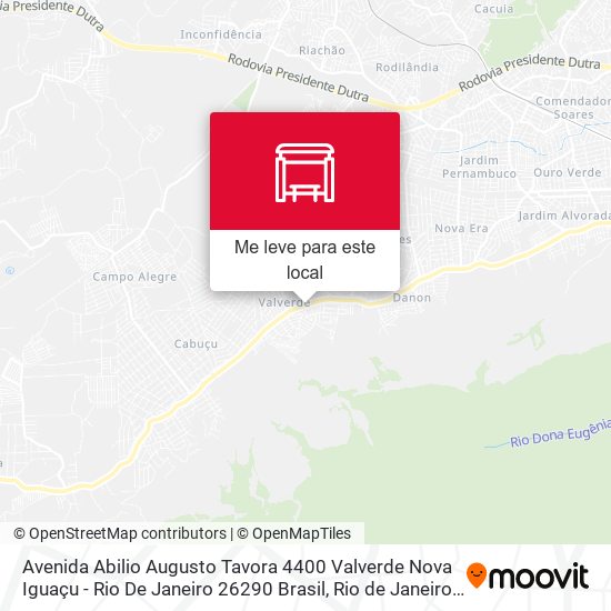 Avenida Abilio Augusto Tavora 4400 Valverde Nova Iguaçu - Rio De Janeiro 26290 Brasil mapa