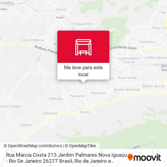 Rua Marcia Costa 213 Jardim Palmares Nova Iguaçu - Rio De Janeiro 26277 Brasil mapa