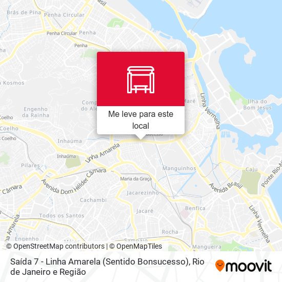 Saída 7 - Linha Amarela (Sentido Bonsucesso) mapa