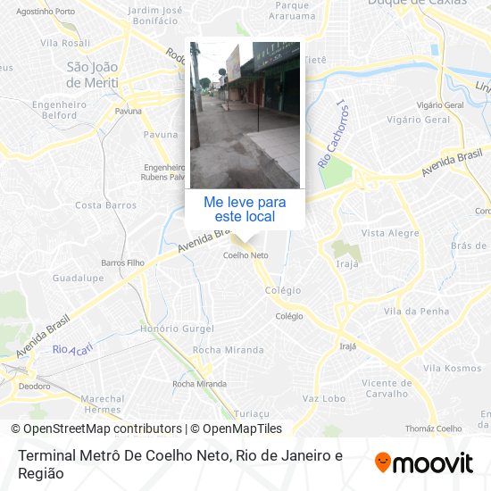 Terminal Metrô De Coelho Neto mapa
