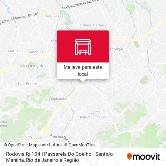 Rodovia Rj-104 | Passarela Do Coelho - Sentido Manilha mapa
