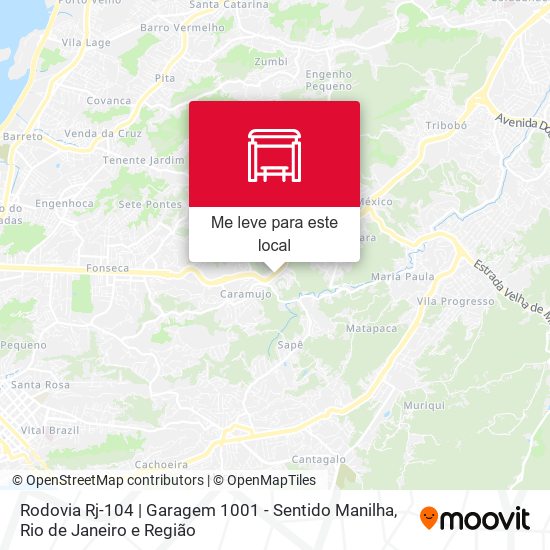 Rodovia Rj-104 | Garagem 1001 - Sentido Manilha mapa