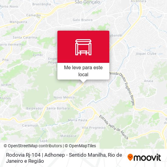 Rodovia Rj-104 | Adhonep - Sentido Manilha mapa