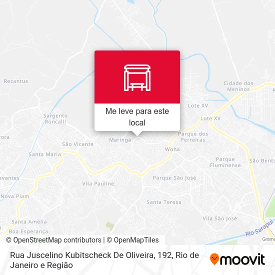 Rua Juscelino Kubitscheck De Oliveira, 192 mapa