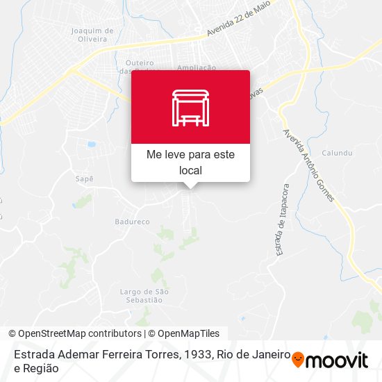 Estrada Ademar Ferreira Torres, 1933 mapa