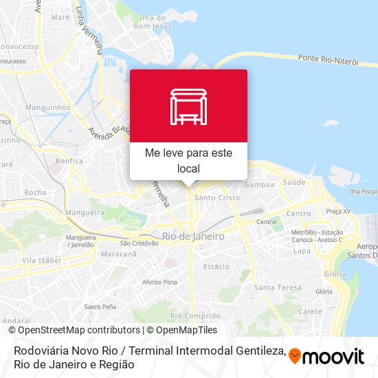 Rodoviária Novo Rio / Terminal Intermodal Gentileza mapa