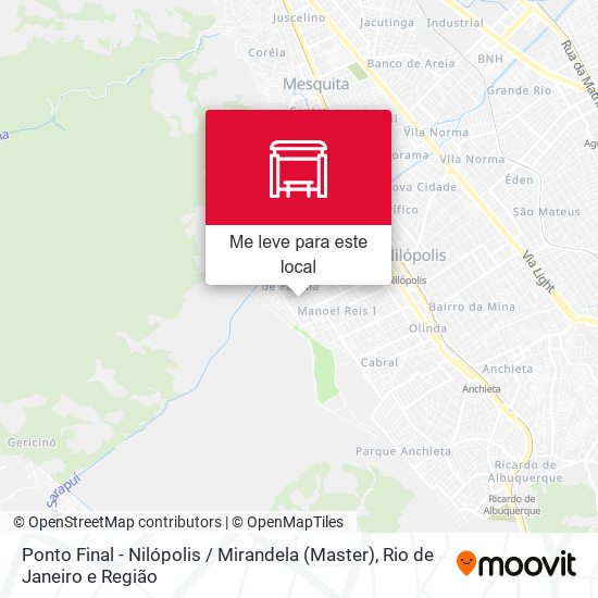 Ponto Final - Nilópolis / Mirandela (Master) mapa