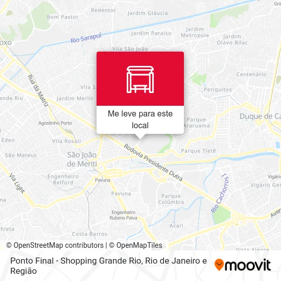 Ponto Final - Shopping Grande Rio mapa