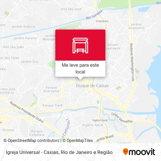 Igreja Universal - Caxias mapa