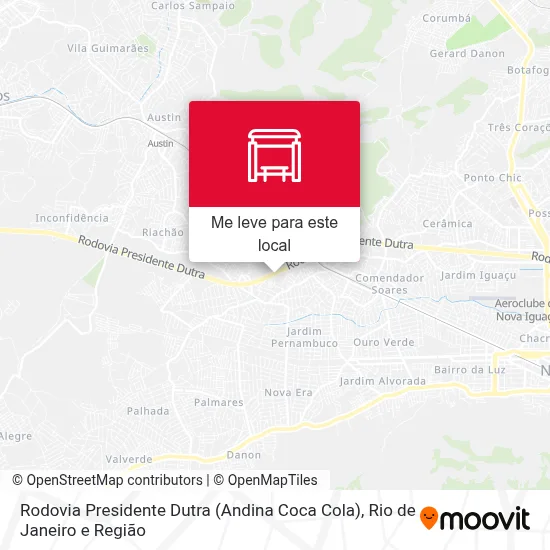 Rodovia Presidente Dutra (Andina Coca Cola) mapa