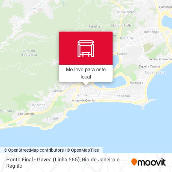 Ponto Final - Gávea (Linha 565) mapa