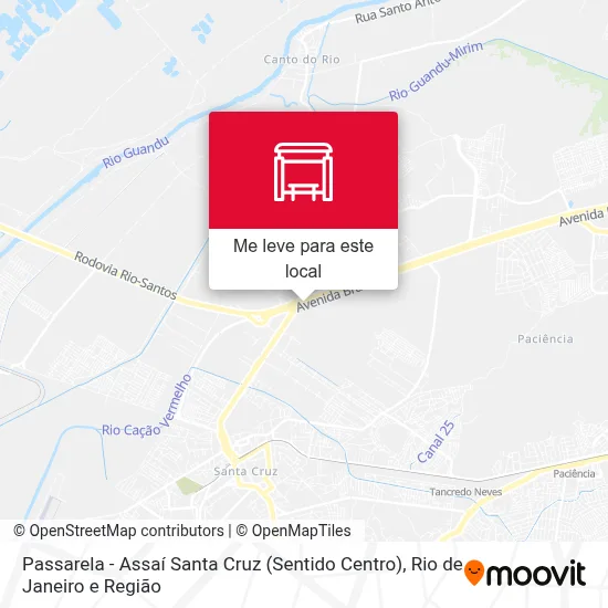 Passarela - Assaí Santa Cruz (Sentido Centro) mapa