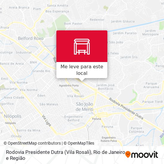 Rodovia Presidente Dutra (Vila Rosali) mapa