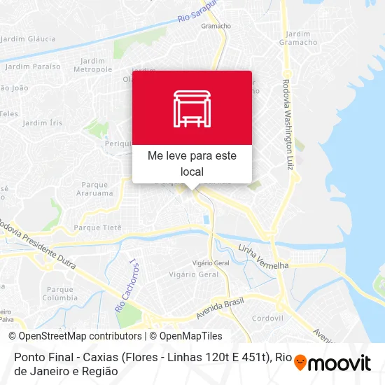 Ponto Final - Caxias (Flores - Linhas 120t E 451t) mapa