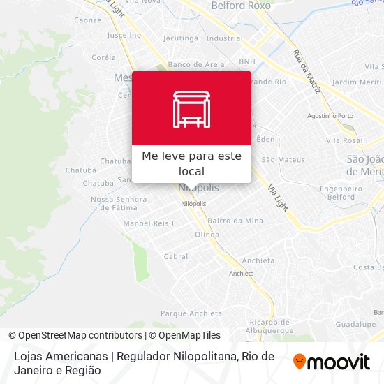 Lojas Americanas | Regulador Nilopolitana mapa