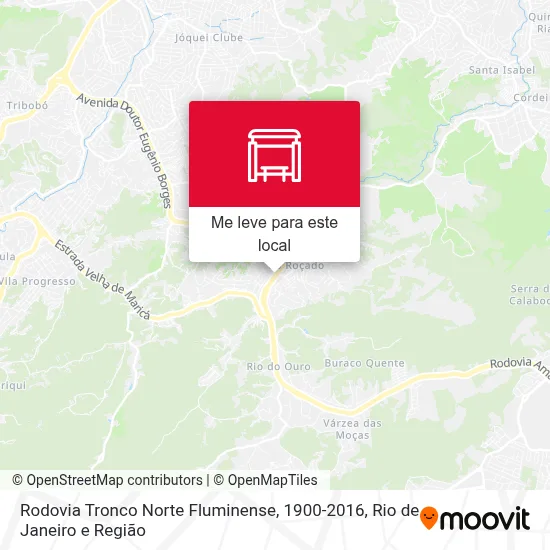 Rodovia Tronco Norte Fluminense, 1900-2016 mapa