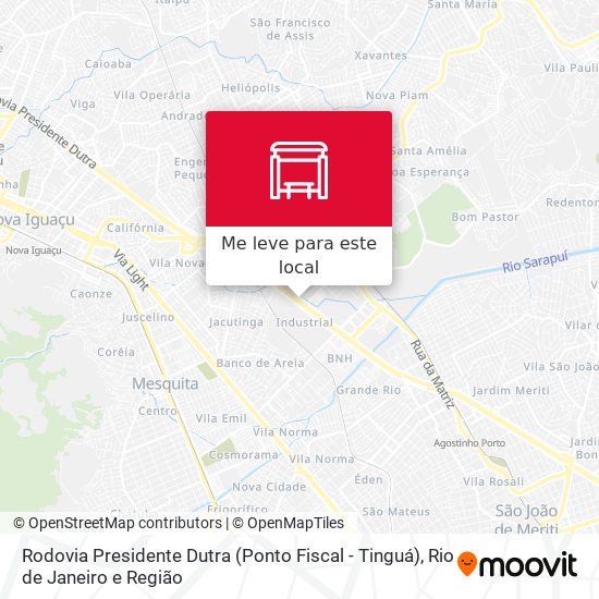 Rodovia Presidente Dutra (Ponto Fiscal - Tinguá) mapa