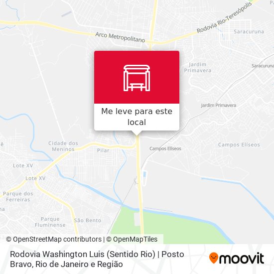 Rodovia Washington Luis (Sentido Rio) | Posto Bravo mapa