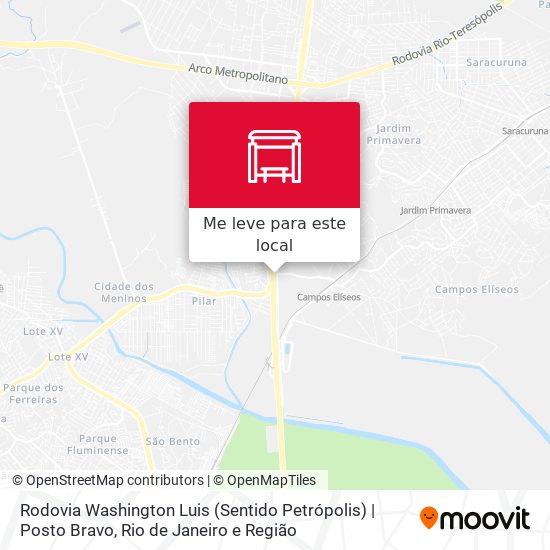 Rodovia Washington Luis (Sentido Petrópolis) | Posto Bravo mapa