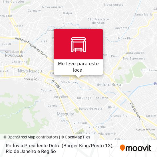 Rodovia Presidente Dutra (Burger King / Posto 13) mapa