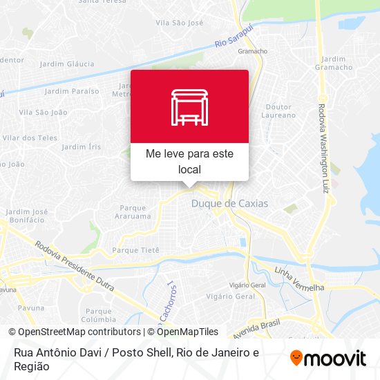 Rua Antônio Davi / Posto Shell mapa