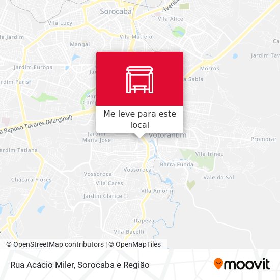 Rua Acácio Miler mapa
