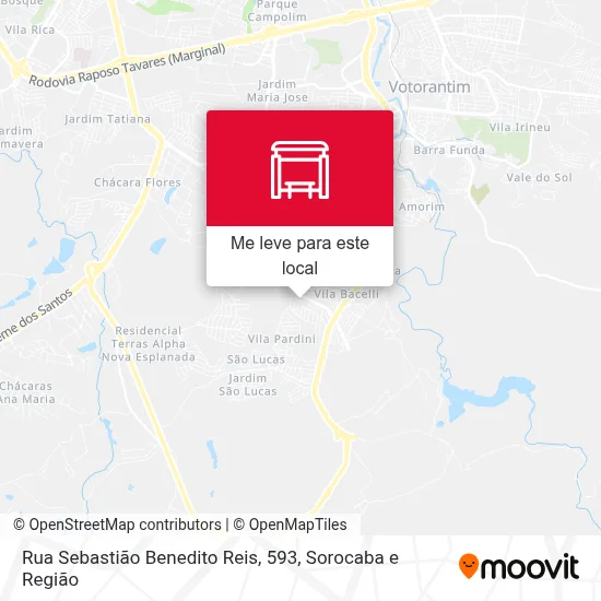 Rua Sebastião Benedito Reis, 593 mapa