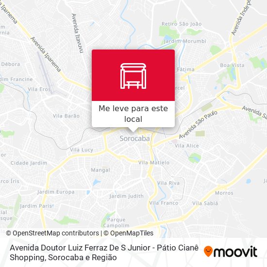 Avenida Doutor Luiz Ferraz De S Junior - Pátio Cianê Shopping mapa