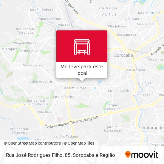 Rua José Rodrigues Filho, 85 mapa