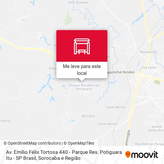 Av. Emílio Félix Tortosa 440 - Parque Res. Potiguara Itu - SP Brasil mapa