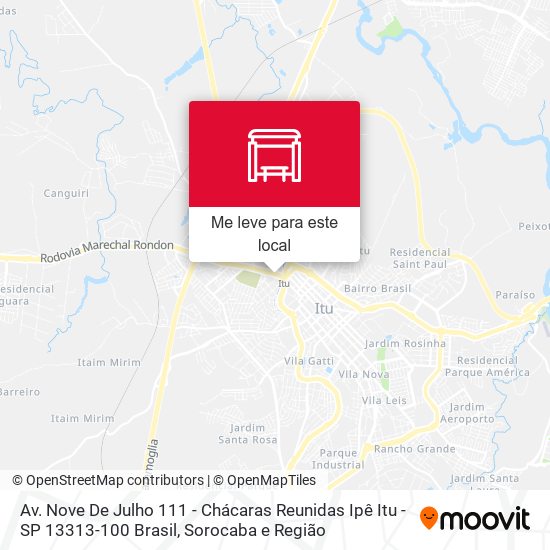 Av. Nove De Julho 111 - Chácaras Reunidas Ipê Itu - SP 13313-100 Brasil mapa