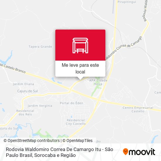 Rodovia Waldomiro Correa De Camargo Itu - São Paulo Brasil mapa