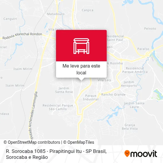 R. Sorocaba 1085 - Pirapitingui Itu - SP Brasil mapa