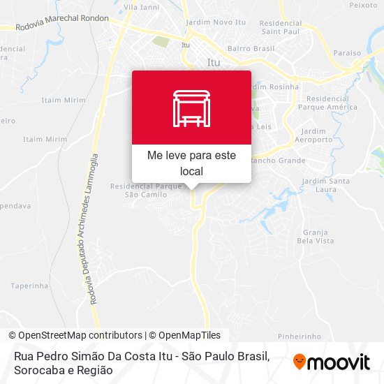 Rua Pedro Simão Da Costa Itu - São Paulo Brasil mapa