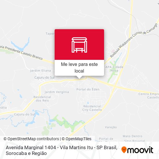 Avenida Marginal 1404 - Vila Martins Itu - SP Brasil mapa