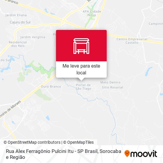 Rua Alex Ferragônio Pulcini Itu - SP Brasil mapa