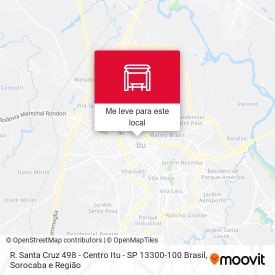 R. Santa Cruz 498 - Centro Itu - SP 13300-100 Brasil mapa