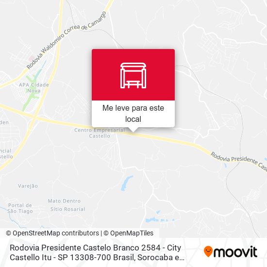 Rodovia Presidente Castelo Branco 2584 - City Castello Itu - SP 13308-700 Brasil mapa