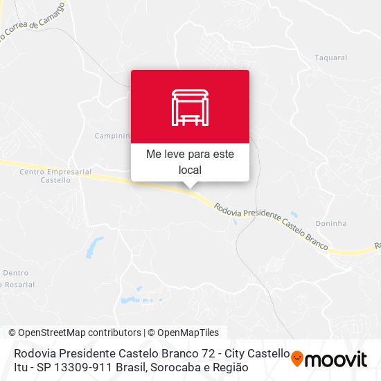 Rodovia Presidente Castelo Branco 72 - City Castello Itu - SP 13309-911 Brasil mapa