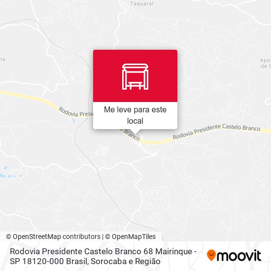 Rodovia Presidente Castelo Branco 68 Mairinque - SP 18120-000 Brasil mapa