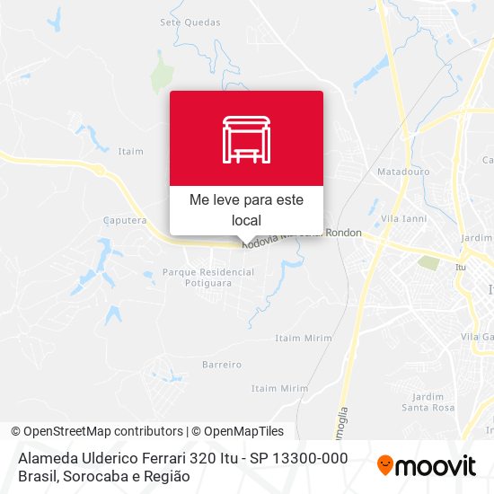 Alameda Ulderico Ferrari 320 Itu - SP 13300-000 Brasil mapa