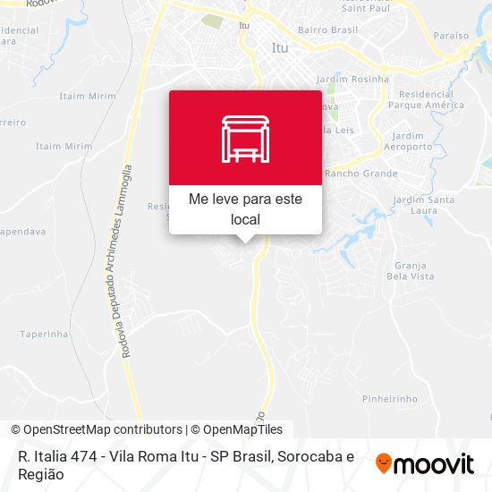 R. Italia 474 - Vila Roma Itu - SP Brasil mapa