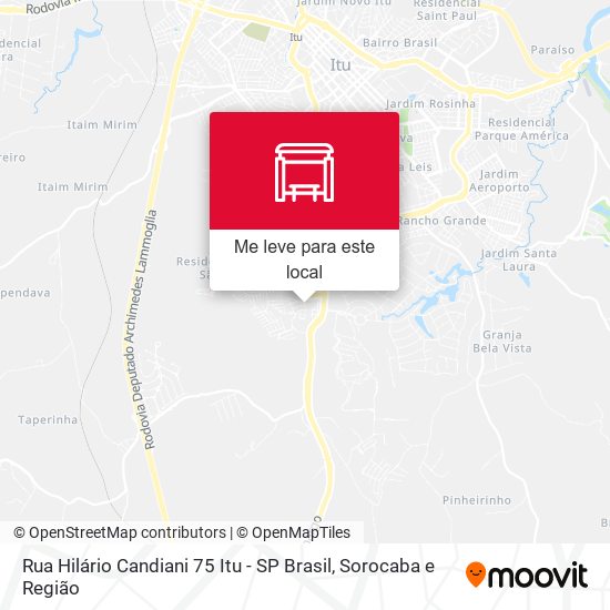 Rua Hilário Candiani 75 Itu - SP Brasil mapa